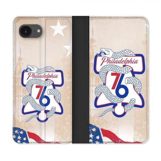 Housse Cuir Portefeuille Pour Iphone 17e Basket Philadelphia 76ers