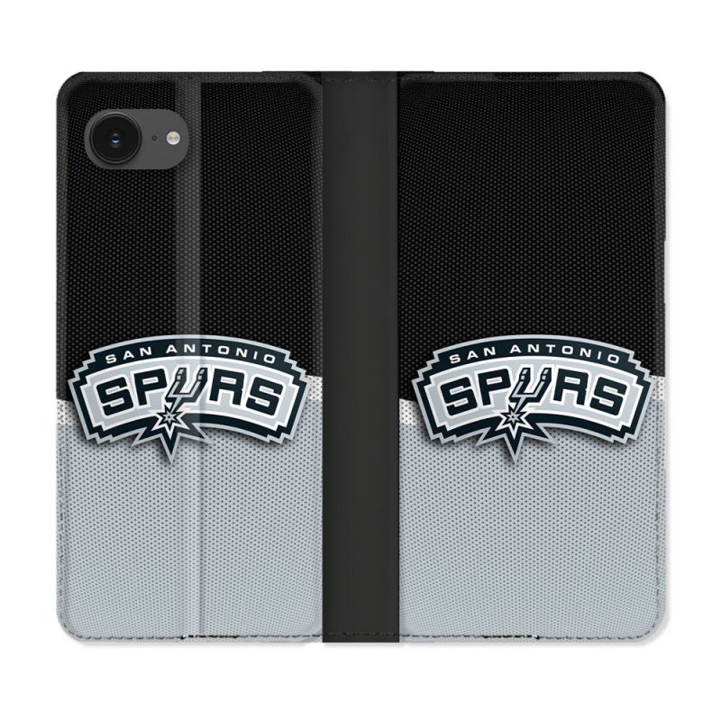 Housse Cuir Portefeuille Pour Iphone 17e Basket San Antonio Spurs