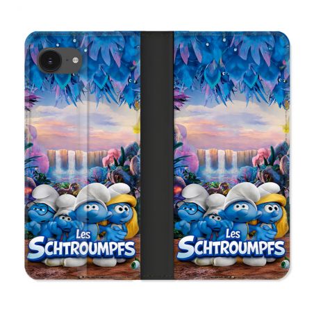 Housse Cuir Portefeuille Pour Iphone 17e Schtroumpfs Forêt