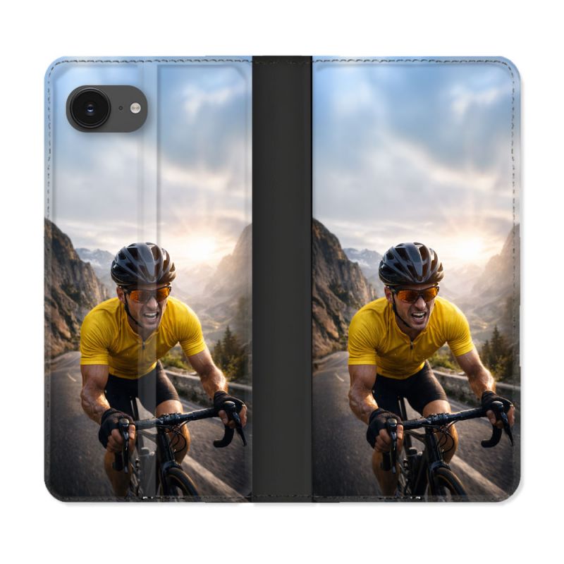 Housse Cuir Portefeuille Pour Iphone 17e Sport Cyclisme Maillot Jaune