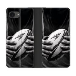 Housse Cuir Portefeuille Pour Iphone 17e Sport Rugby Ballon Moderne