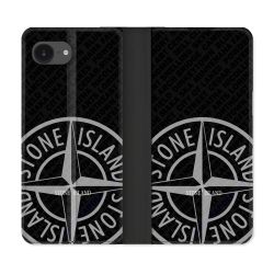 Housse Cuir Portefeuille Pour Iphone 17e Stone Island Gris