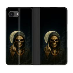 Housse Cuir Portefeuille Pour Iphone 17e Tete de Mort Doigt 2026