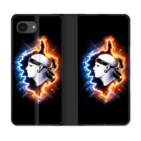 Housse Cuir Portefeuille Pour Iphone 17e Voyage Corse Brillante