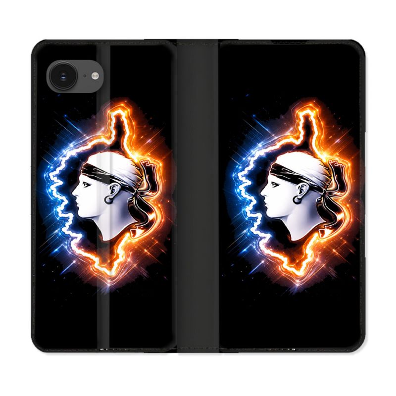 Housse Cuir Portefeuille Pour Iphone 17e Voyage Corse Brillante