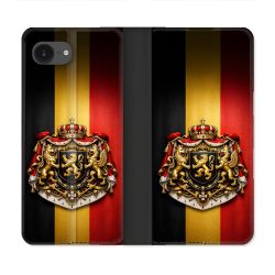 Housse Cuir Portefeuille Pour Iphone 17e Voyage Drapeau Belgique