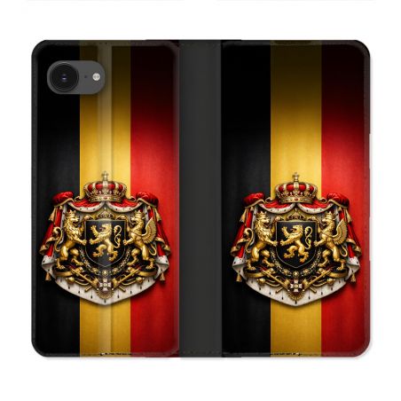 Housse Cuir Portefeuille Pour Iphone 17e Voyage Drapeau Belgique