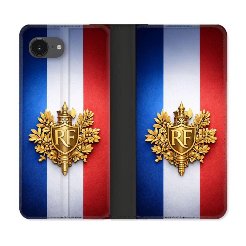 Housse Cuir Portefeuille Pour Iphone 17e Voyage Drapeau France