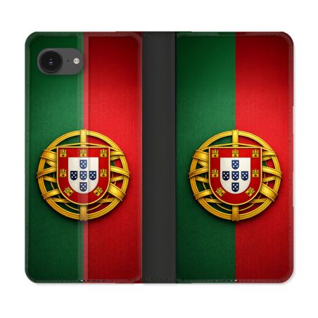 Housse Cuir Portefeuille Pour Iphone 17e Voyage Drapeau Portugal