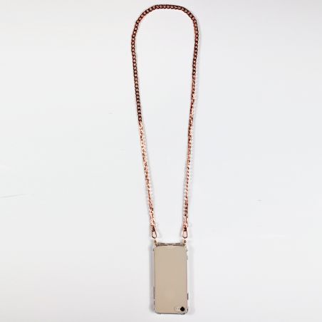 Coque Pour Xiaomi 17 avec Lanière Cordon Metal Plate Or Rose