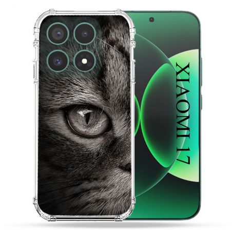 Coque Renforcée Pour Xiaomi 17 Animal Chat Gris