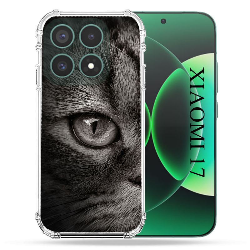 Coque Renforcée Pour Xiaomi 17 Animal Chat Gris