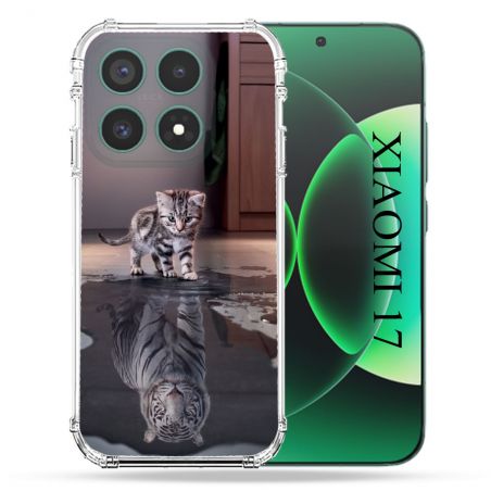Coque Renforcée Pour Xiaomi 17 Animal Chat Reflet