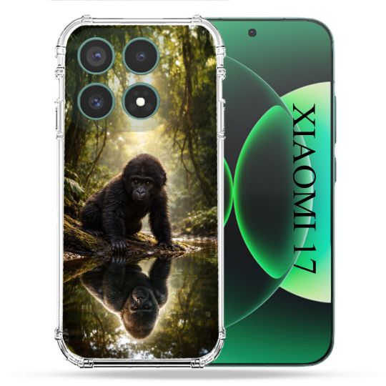 Coque Renforcée Pour Xiaomi 17 Animal Gorille Reflet