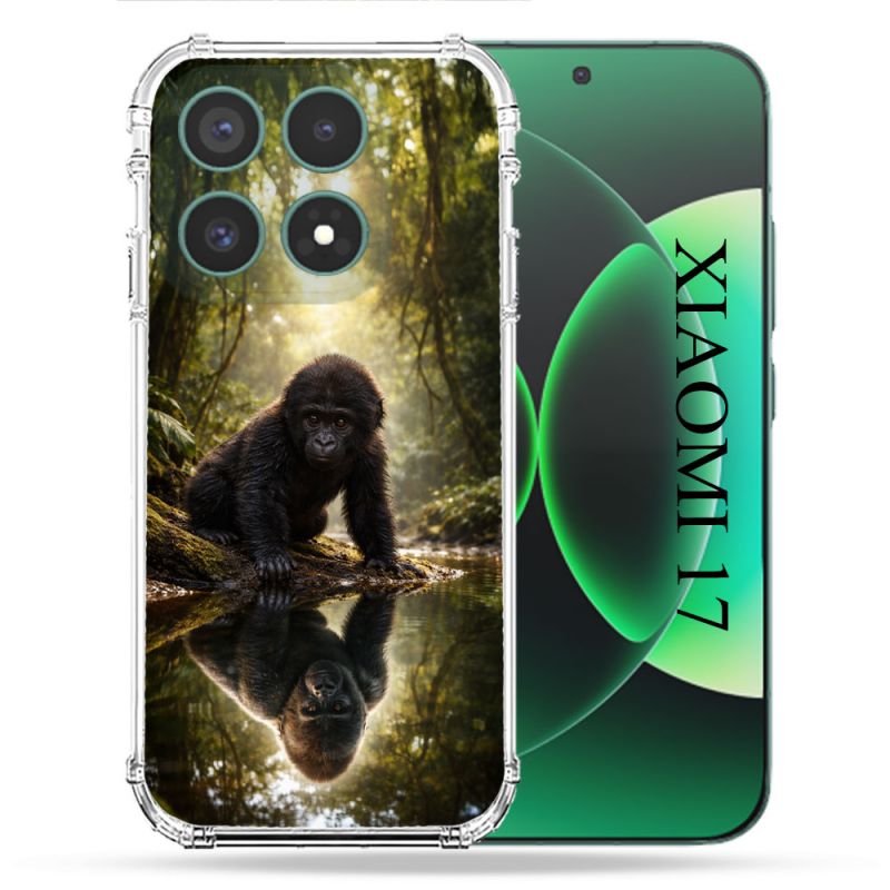 Coque Renforcée Pour Xiaomi 17 Animal Gorille Reflet