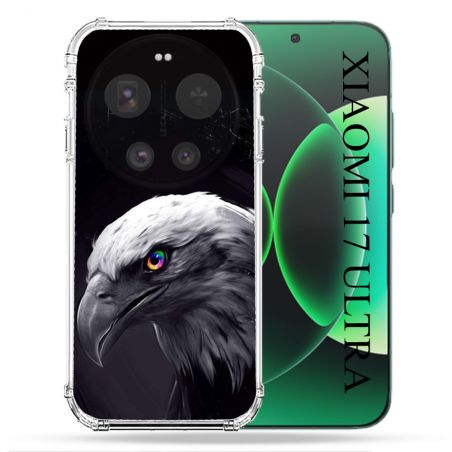 Coque Renforcée Pour Xiaomi 17 Ultra Animal Aigle Royal Noir
