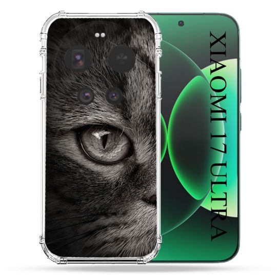 Coque Renforcée Pour Xiaomi 17 Ultra Animal Chat Gris