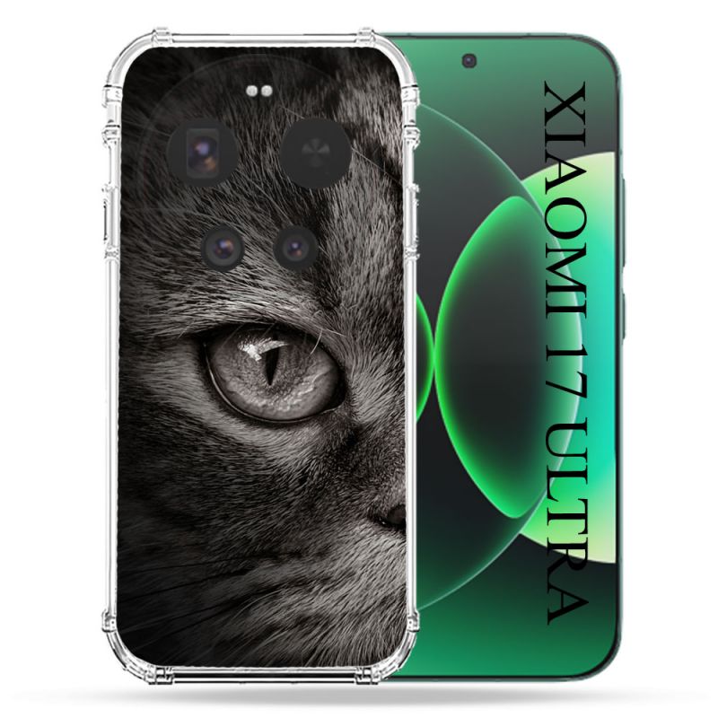 Coque Renforcée Pour Xiaomi 17 Ultra Animal Chat Gris