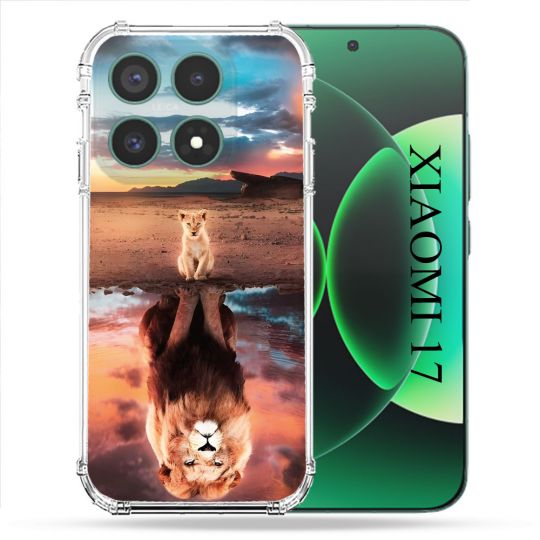 Coque Renforcée Pour Xiaomi 17 Animal Lion Reflet