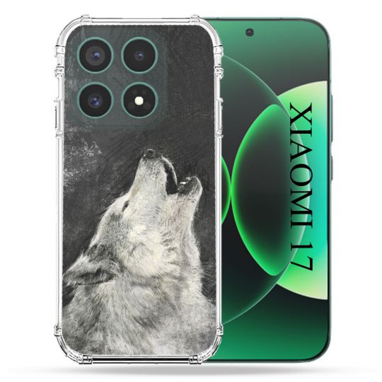 Coque Renforcée Pour Xiaomi 17 Animal Loup Hurlement
