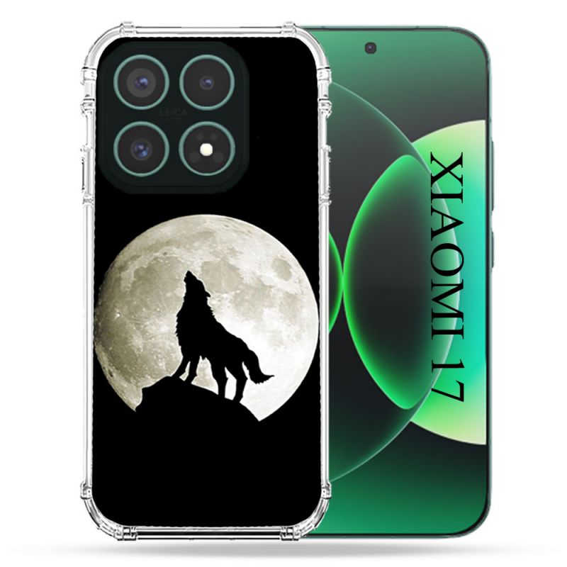 Coque Renforcée Pour Xiaomi 17 Animal Loup Noir