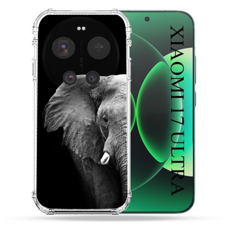 Coque Renforcée Pour Xiaomi 17 Ultra Animal Elephant Noir