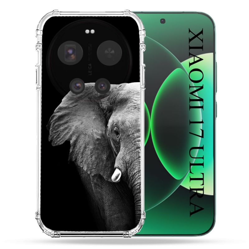 Coque Renforcée Pour Xiaomi 17 Ultra Animal Elephant Noir