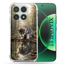 Coque Renforcée Pour Xiaomi 17 Animal Loup Reflet