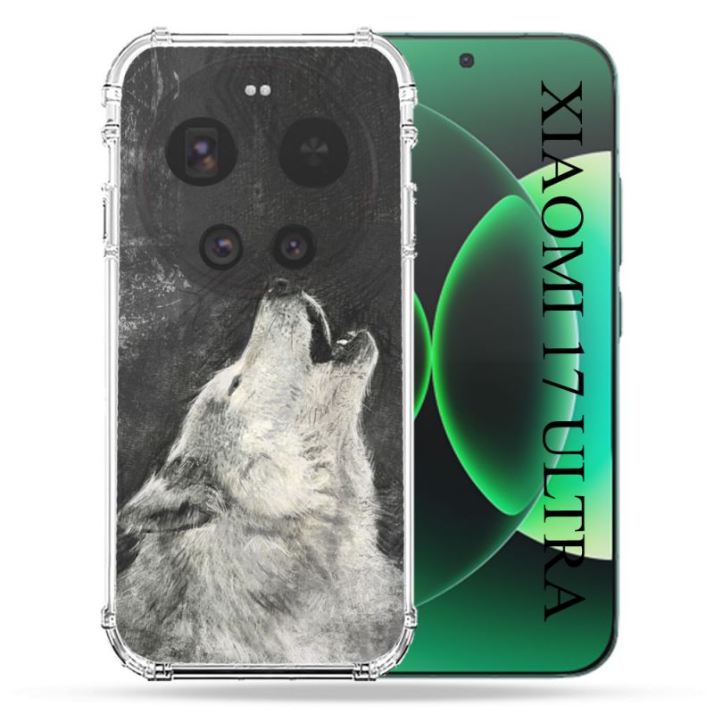 Coque Renforcée Pour Xiaomi 17 Ultra Animal Loup Hurlement