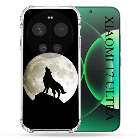 Coque Renforcée Pour Xiaomi 17 Ultra Animal Loup Noir