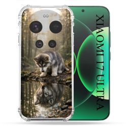 Coque Renforcée Pour Xiaomi 17 Ultra Animal Loup Reflet