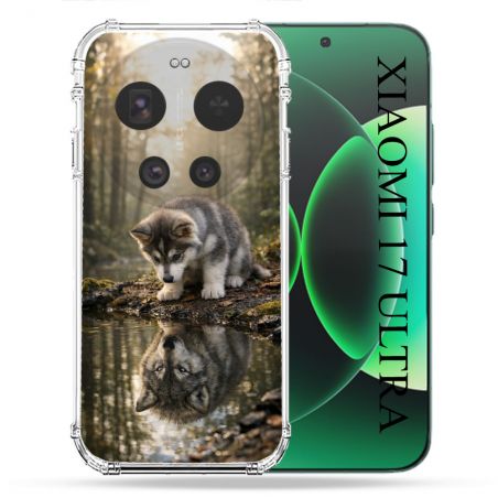 Coque Renforcée Pour Xiaomi 17 Ultra Animal Loup Reflet