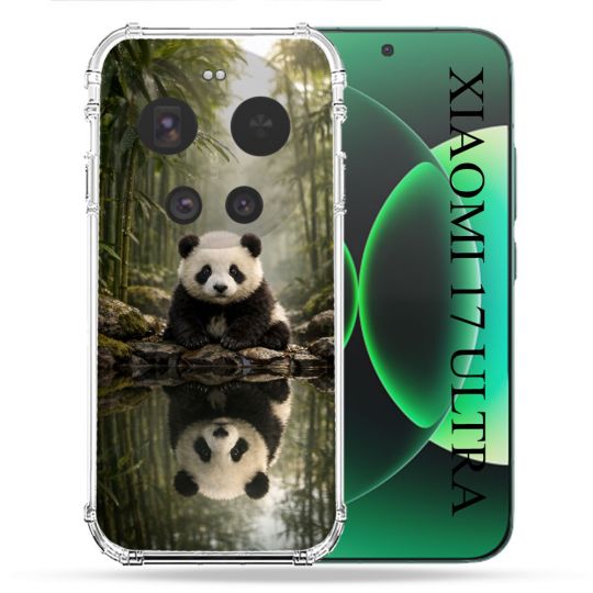 Coque Renforcée Pour Xiaomi 17 Ultra Animal Panda Reflet