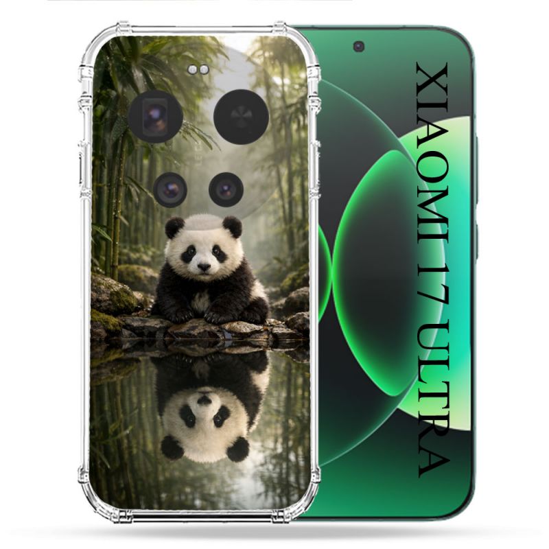 Coque Renforcée Pour Xiaomi 17 Ultra Animal Panda Reflet