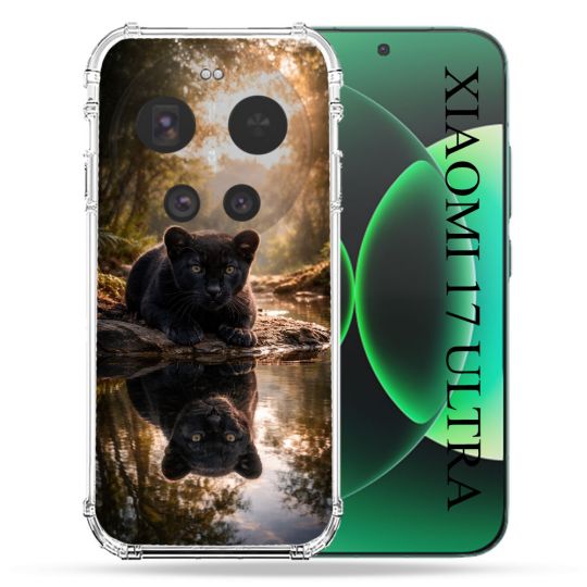 Coque Renforcée Pour Xiaomi 17 Ultra Animal Panthère Reflet