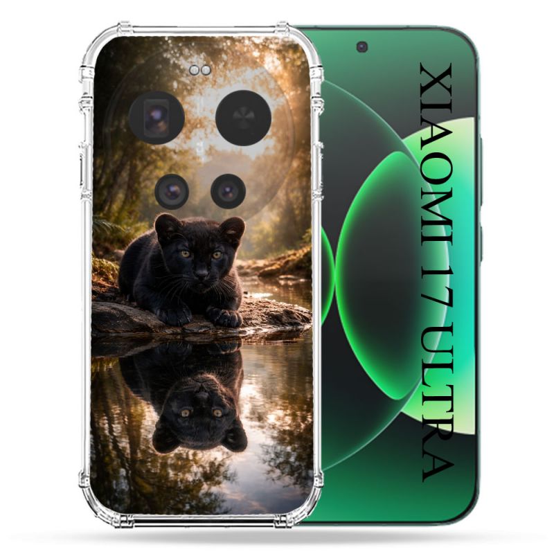 Coque Renforcée Pour Xiaomi 17 Ultra Animal Panthère Reflet