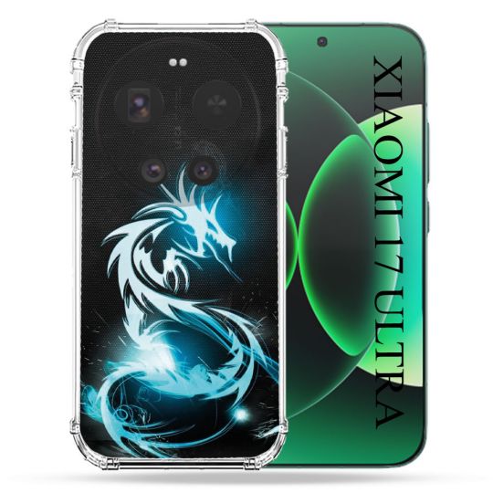 Coque Renforcée Pour Xiaomi 17 Ultra Fantastique Dragon Bleu