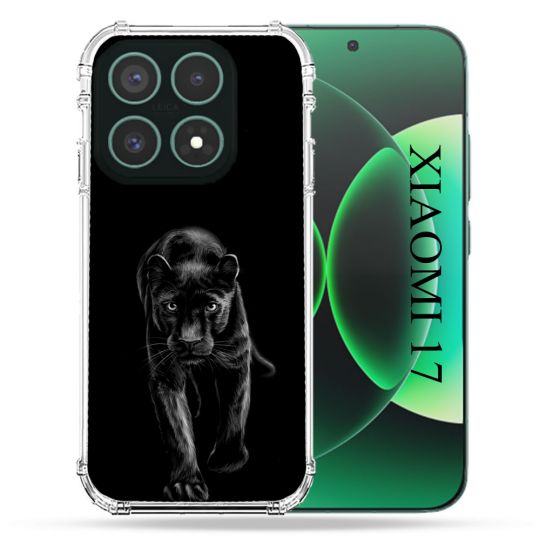 Coque Renforcée Pour Xiaomi 17 Animal Panthère Noire