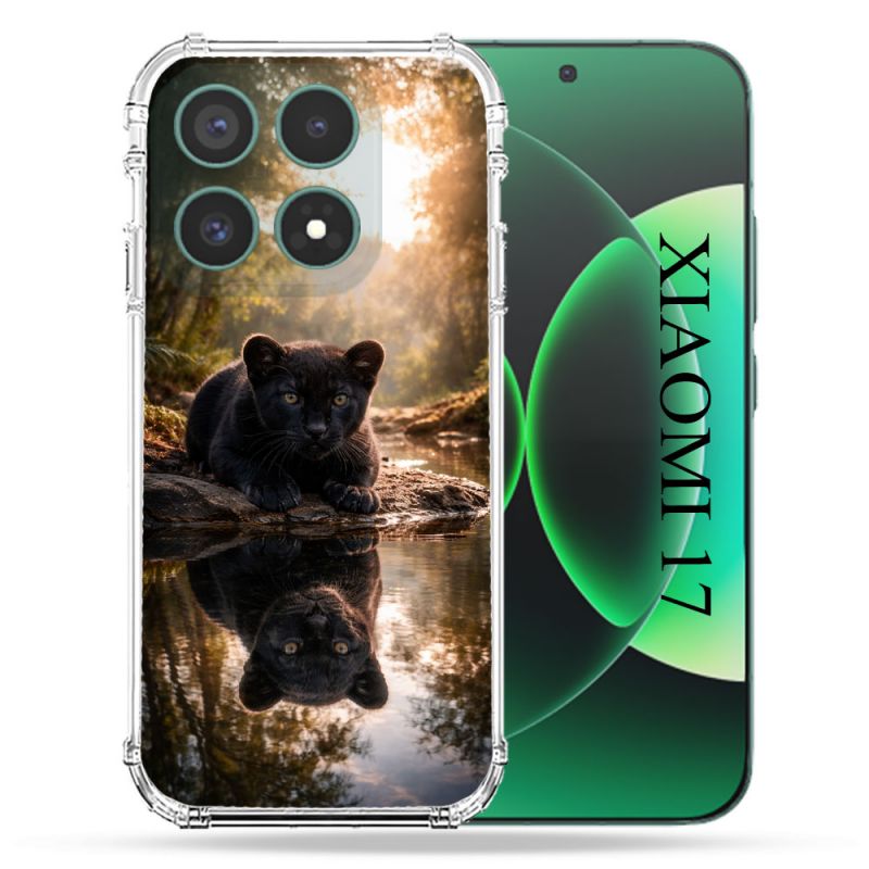 Coque Renforcée Pour Xiaomi 17 Animal Panthère Reflet