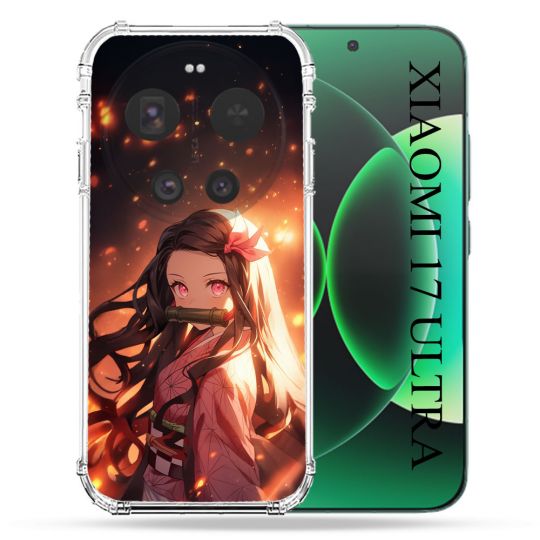 Coque Renforcée Pour Xiaomi 17 Ultra Manga Demon Slayer Nezuko Rose