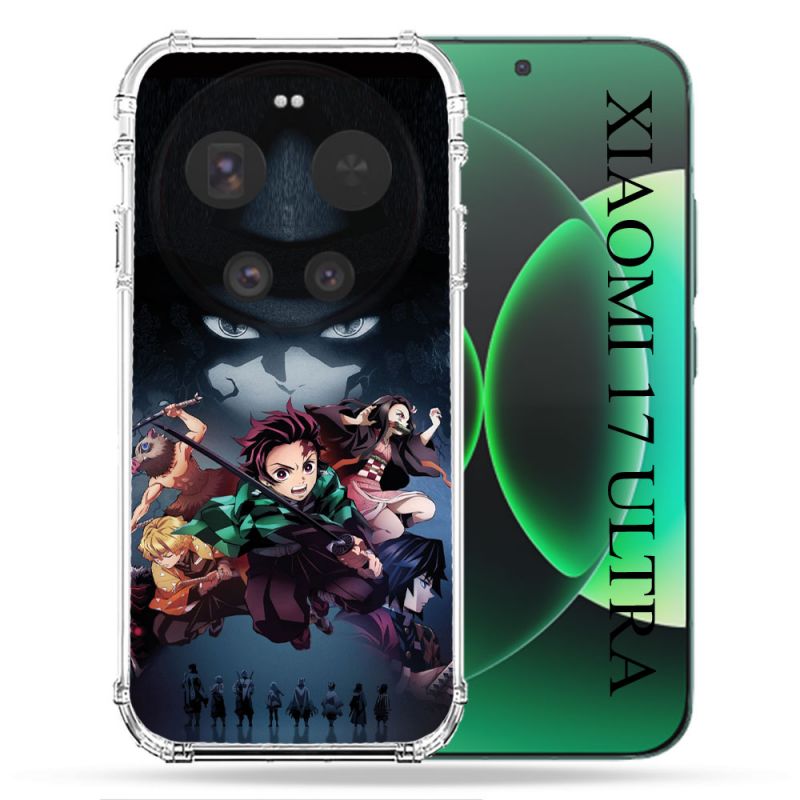 Coque Renforcée Pour Xiaomi 17 Ultra Manga Demon Slayer Noir