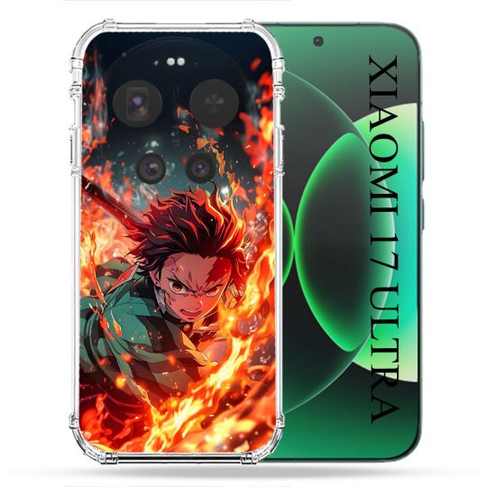 Coque Renforcée Pour Xiaomi 17 Ultra Manga Demon Slayer Tanjiro Feu