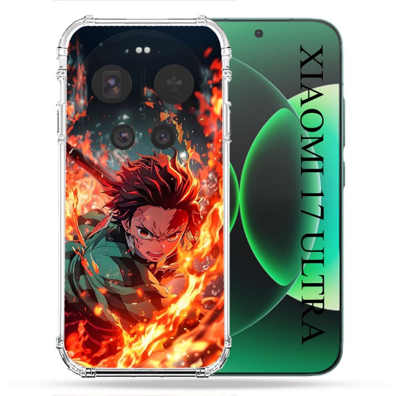 Coque Renforcée Pour Xiaomi 17 Ultra Manga Demon Slayer Tanjiro Feu