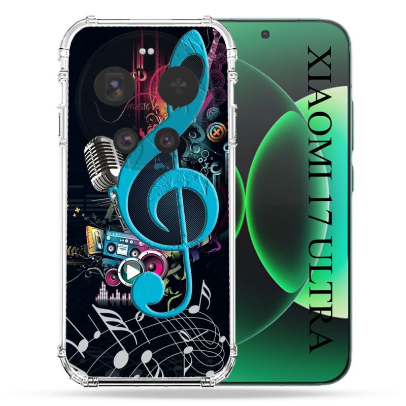 Coque Renforcée Pour Xiaomi 17 Ultra Musique Cle Sol Bleu
