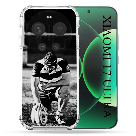 Coque Renforcée Pour Xiaomi 17 Ultra Sport Rugby Noir Blanc