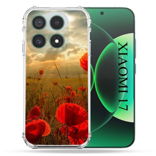 Coque Renforcée Pour Xiaomi 17 Fleur Coquelicot