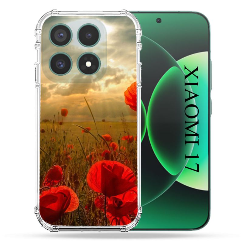 Coque Renforcée Pour Xiaomi 17 Fleur Coquelicot