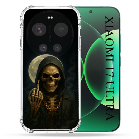 Coque Renforcée Pour Xiaomi 17 Ultra Tete de Mort Doigt 2026