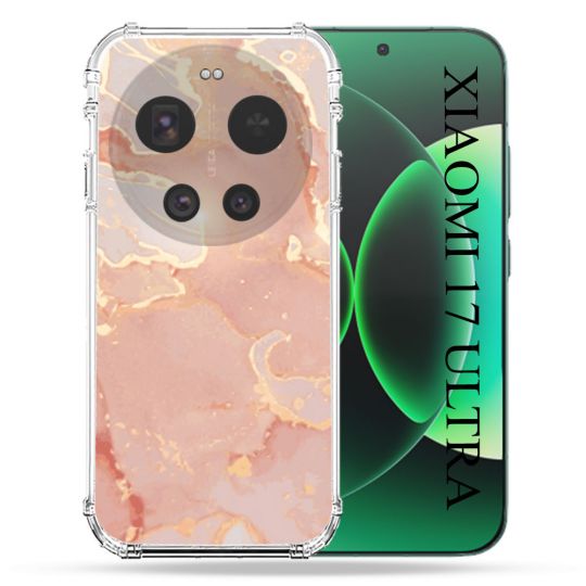 Coque Renforcée Pour Xiaomi 17 Ultra Texture Marbre Rose