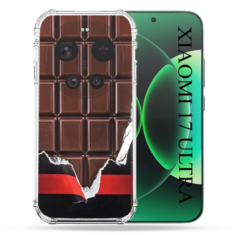 Coque Renforcée Pour Xiaomi 17 Ultra Texture Trompe Oeil Chocolat